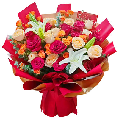 大庆19朵玫瑰百合，爱情永不凋零